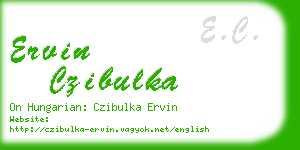 ervin czibulka business card